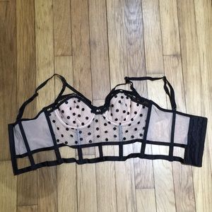cage strappy polkadot bustier